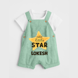 Cute Little Star Personalized Dungaree - MINT GREEN - 0 - 5 Months Old (Chest 18")