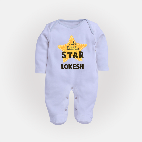 Cute Little Star Personalized Full Body Suit - BABY BLUE - New Born (Chest 7.5")