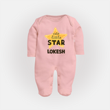 Cute Little Star Personalized Full Body Suit - BABY PINK - New Born (Chest 7.5")