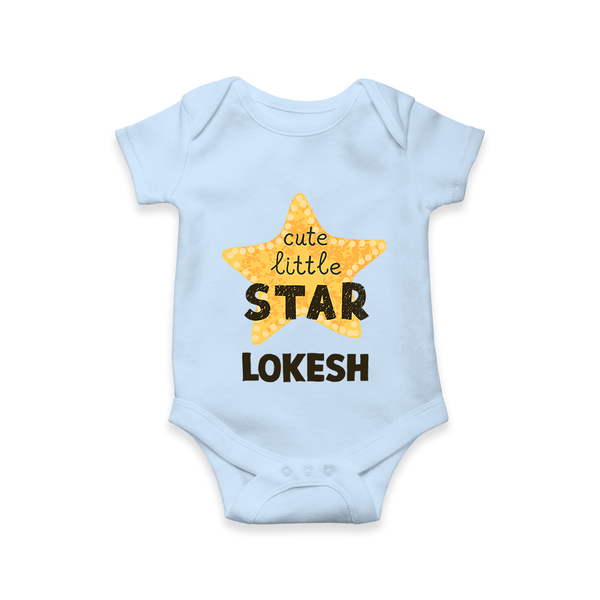 Cute Little Star Personalized Romper - BABY BLUE - New Born (Chest 14")