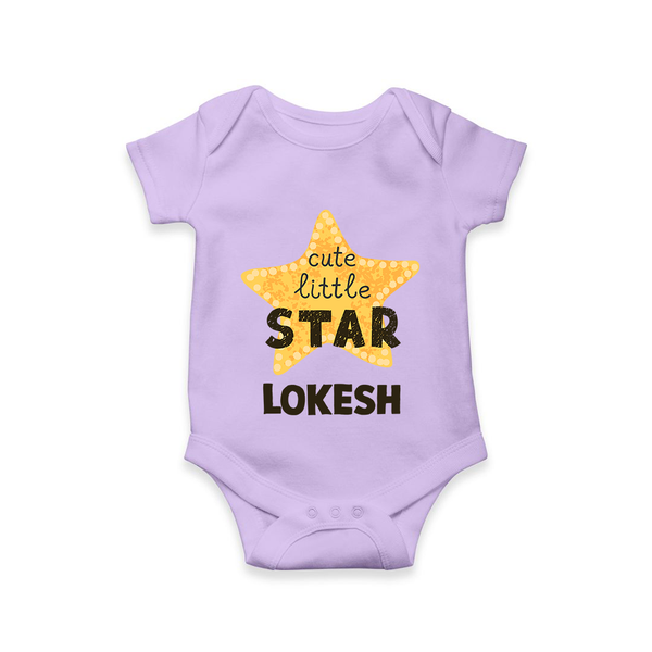Cute Little Star Personalized Romper - LILAC - New Born (Chest 14")