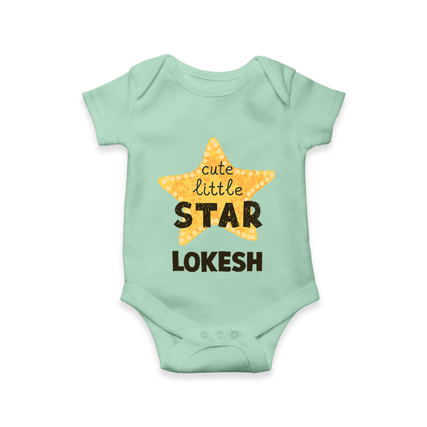 Cute Little Star Personalized Romper - MINT GREEN - New Born (Chest 14")