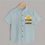 Cute Little Star Personalized Shirt - ARCTIC BLUE - 0 - 6 Months Old (Chest 23")