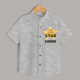 Cute Little Star Personalized Shirt - GREY - 0 - 6 Months Old (Chest 23")