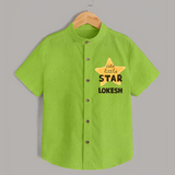 Cute Little Star Personalized Shirt - LIME GREEN - 0 - 6 Months Old (Chest 23")