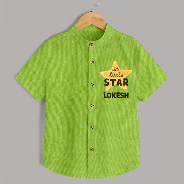 Cute Little Star Personalized Shirt - LIME GREEN - 0 - 6 Months Old (Chest 23")