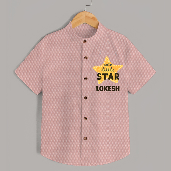 Cute Little Star Personalized Shirt - PEACH - 0 - 6 Months Old (Chest 23")