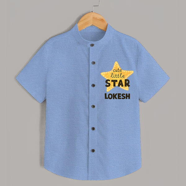 Cute Little Star Personalized Shirt - SKY BLUE - 0 - 6 Months Old (Chest 23")