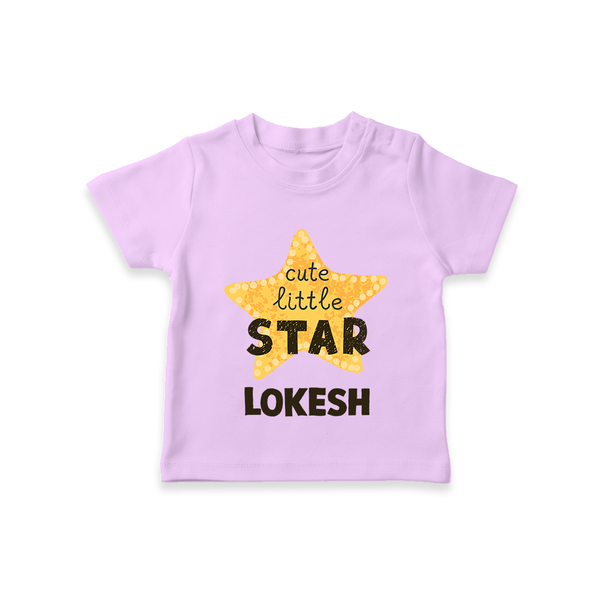 Cute Little Star Personalized TShirt - LILAC - 0-5 Months Old (Chest 17")