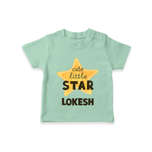 Cute Little Star Personalized TShirt - MINT GREEN - 0-5 Months Old (Chest 17")
