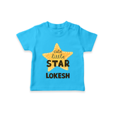 Cute Little Star Personalized TShirt - SKY BLUE - 0-5 Months Old (Chest 17")