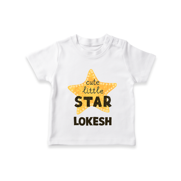 Cute Little Star Personalized TShirt - WHITE - 0-5 Months Old (Chest 17")