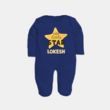 Cute Little Star Personalized Full Body Suit - NAVY BLUE - New Born (Chest 7.5")