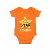 Cute Little Star Personalized Romper - ORANGE - New Born (Chest 14")