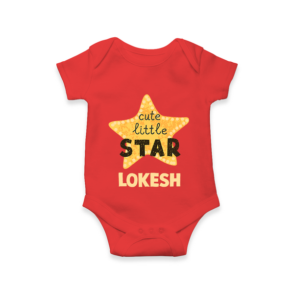 Cute Little Star Personalized Romper - RED - New Born (Chest 14")