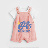 Baby Boss Boy Personalized Dungaree  - PEACH - 0 - 5 Months Old (Chest 18")