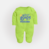 Baby Boss Boy Personalized Full Body Suit  - LIME GREEN - New Born (Chest 7.5")