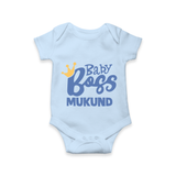 Baby Boss Boy Personalized Romper  - BABY BLUE - New Born (Chest 14")