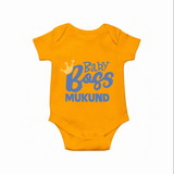 Baby Boss Boy Personalized Romper  - CHROME YELLOW - New Born (Chest 14")