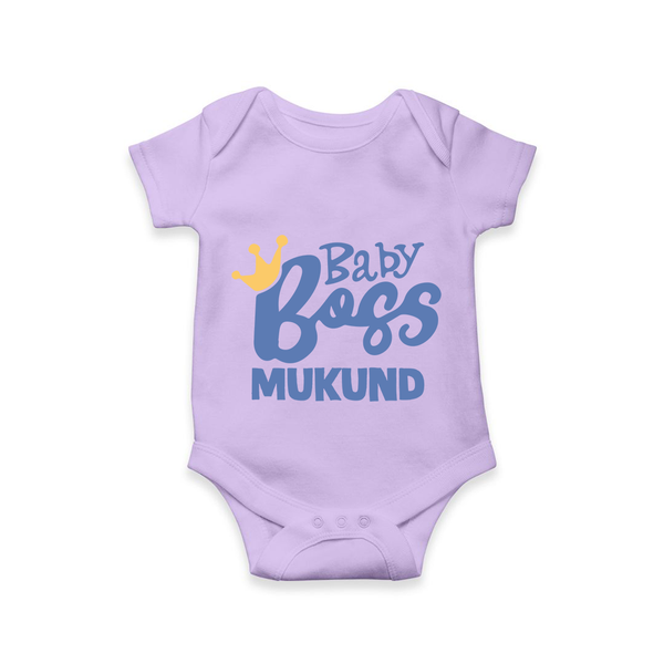 Baby Boss Boy Personalized Romper  - LILAC - New Born (Chest 14")