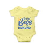 Baby Boss Boy Personalized Romper  - PASTEL YELLOW - New Born (Chest 14")