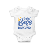 Baby Boss Boy Personalized Romper  - WHITE - New Born (Chest 14")