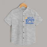 Baby Boss Boy Personalized Shirt - GREY - 0 - 6 Months Old (Chest 23")