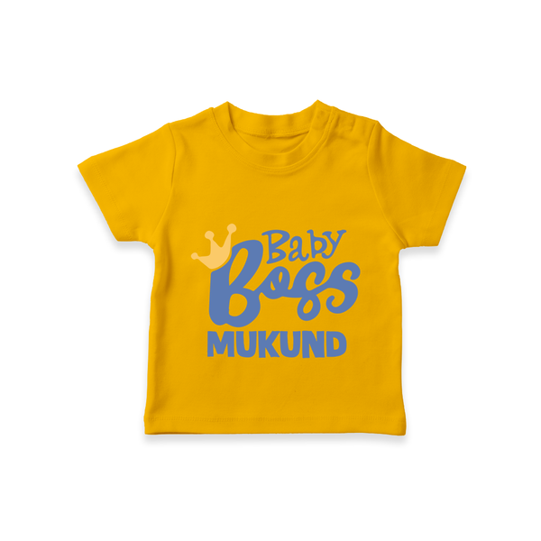 Baby Boss Boy Personalized TShirt  - CHROME YELLOW - 0-5 Months Old (Chest 17")