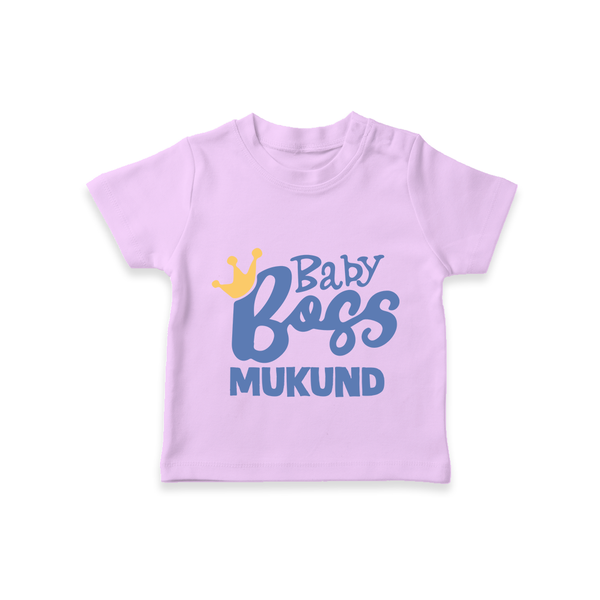 Baby Boss Boy Personalized TShirt  - LILAC - 0-5 Months Old (Chest 17")