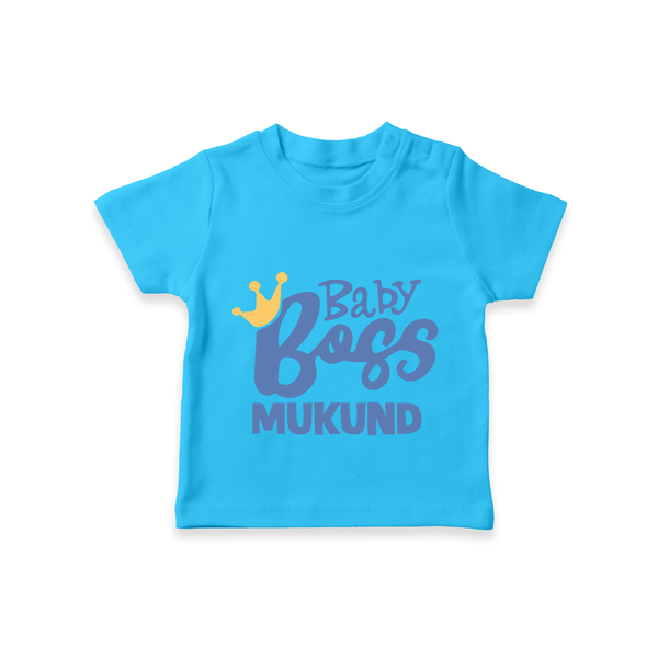 Baby Boss Boy Personalized TShirt  - SKY BLUE - 0-5 Months Old (Chest 17")