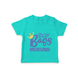Baby Boss Boy Personalized TShirt  - TEAL - 0-5 Months Old (Chest 17")
