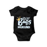 Baby Boss Boy Personalized Romper  - BLACK - New Born (Chest 14")