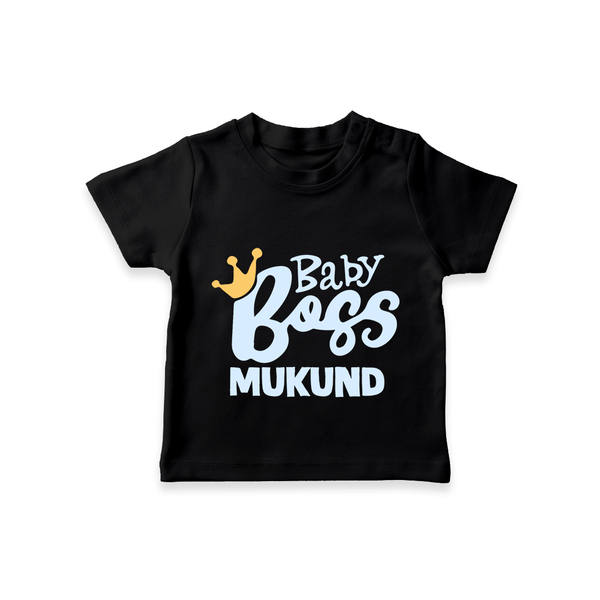 Baby Boss Boy Personalized TShirt  - BLACK - 0-5 Months Old (Chest 17")
