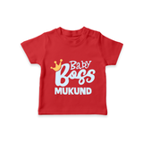 Baby Boss Boy Personalized TShirt  - RED - 0-5 Months Old (Chest 17")