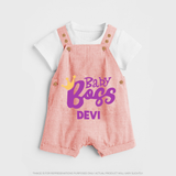 Baby Boss Girl Personalized Dungaree  - PEACH - 0 - 5 Months Old (Chest 18")