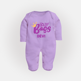 Baby Boss Girl Personalized Full Body Suit  - LILAC - New Born (Chest 7.5")