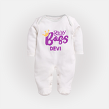 Baby Boss Girl Personalized Full Body Suit  - WHITE - New Born (Chest 7.5")