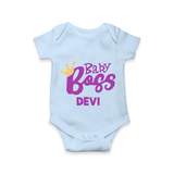 Baby Boss Girl Personalized Romper  - BABY BLUE - New Born (Chest 14")