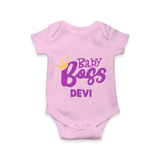 Baby Boss Girl Personalized Romper  - BABY PINK - New Born (Chest 14")