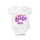 Baby Boss Girl Personalized Romper  - WHITE - New Born (Chest 14")