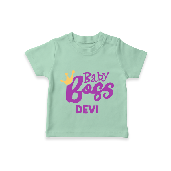 Baby Boss Girl Personalized TShirt  - MINT GREEN - 0-5 Months Old (Chest 17")