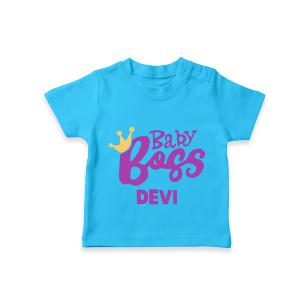 Baby Boss Girl Personalized TShirt  - SKY BLUE - 0-5 Months Old (Chest 17")