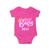Baby Boss Girl Personalized Romper  - HOT PINK - New Born (Chest 14")