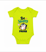 Be Happy Penguin Personalized Romper