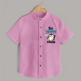 Be Happy Penguin Personalized Shirt - BABY PINK - 0 - 6 Months Old (Chest 23")
