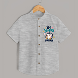 Be Happy Penguin Personalized Shirt - GREY - 0 - 6 Months Old (Chest 23")