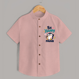 Be Happy Penguin Personalized Shirt - PEACH - 0 - 6 Months Old (Chest 23")