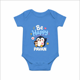 Be Happy Penguin Personalized Romper