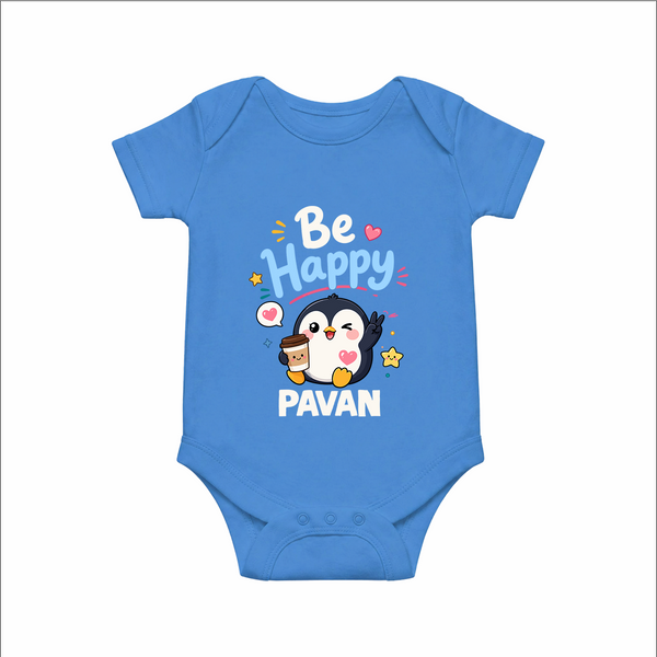 Be Happy Penguin Personalized Romper