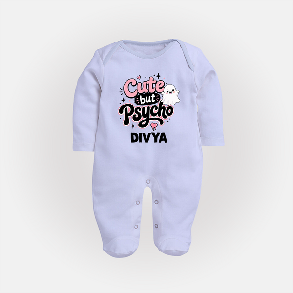 Cute But Psycho Personalized Full Body Suit - BABY BLUE - New Born (Chest 7.5")